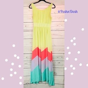 Winter Warm Weather Vacay READY🌴👙Chiffon Style Multi-Colored Maxi Dress